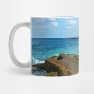 a great sea view with the castle of qaitbay in Alex- Egypt. Mug